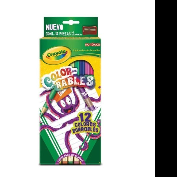 COLORES ESTUCHE C12 L. CRAYOLA BORRABLES 684412